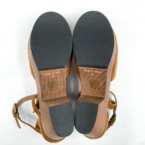 Free People Cedar Clog Bootie Taupe Brown Suede Platform Sz 41 / 11 US - Picture 8 of 11